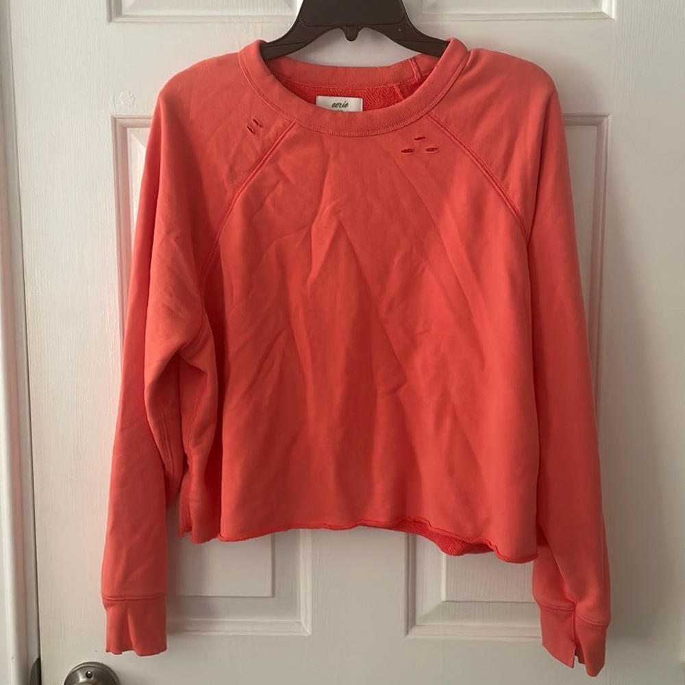 Aerie Cropped Distressed Sweatshirt
